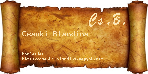 Csanki Blandina névjegykártya